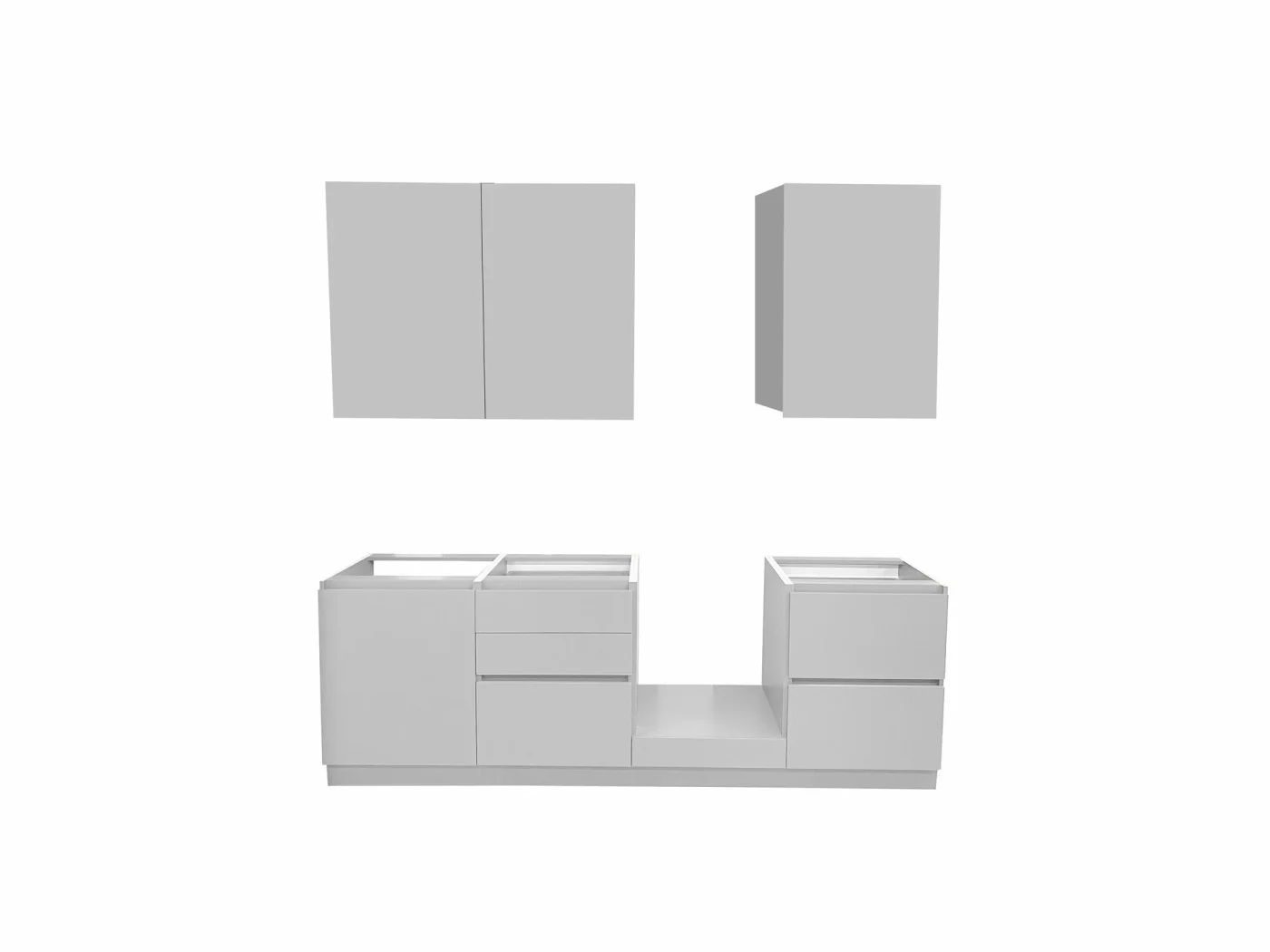 Кухонный гарнитур Natural Home Clean "Бостон" 240см, с доводчиками, цвет белый
